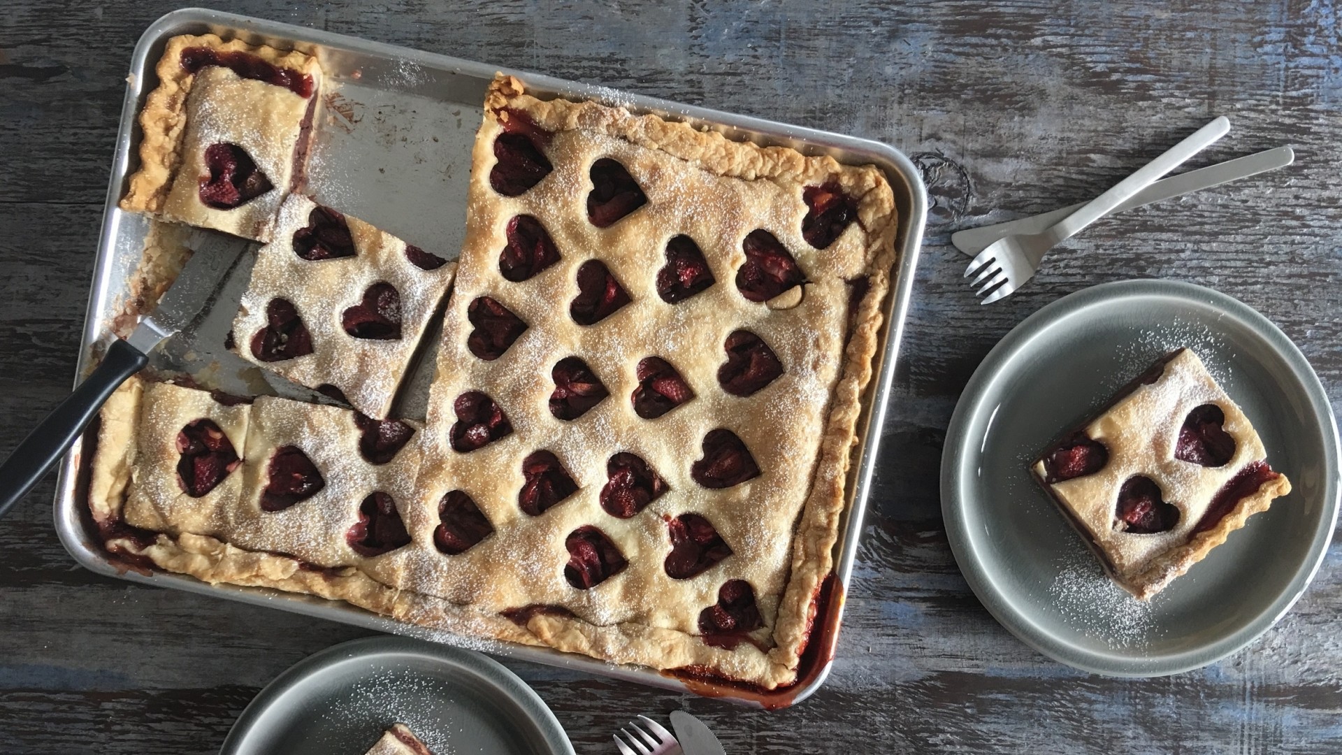 Chocolate Strawberry Slab Pie