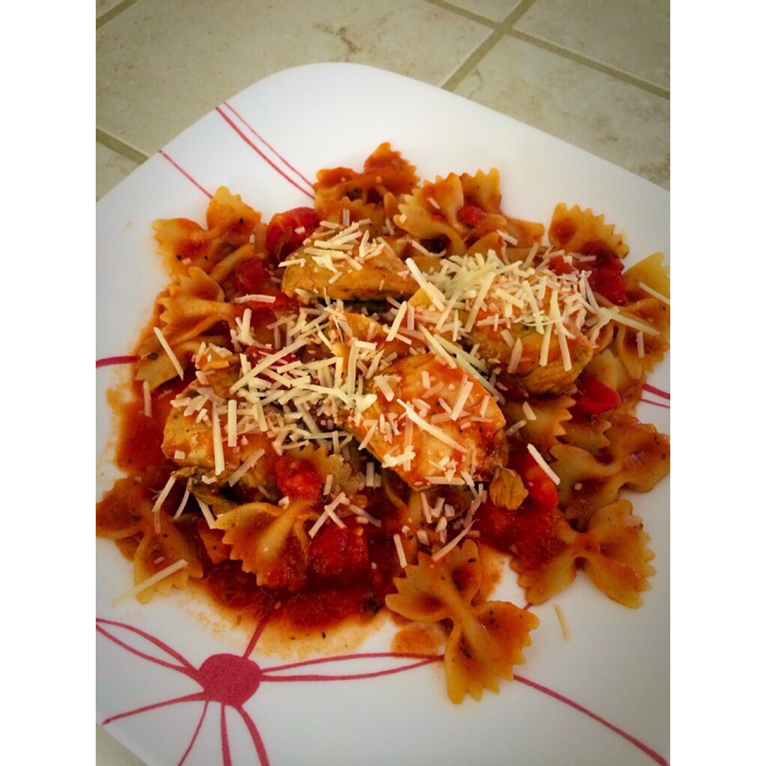 Chicken & Pasta With Marinara Sauce