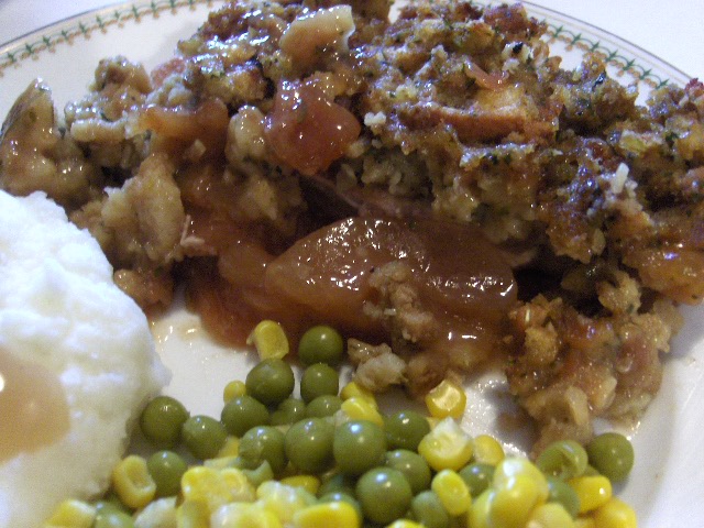 Pork Chops With Apples & Stuffing