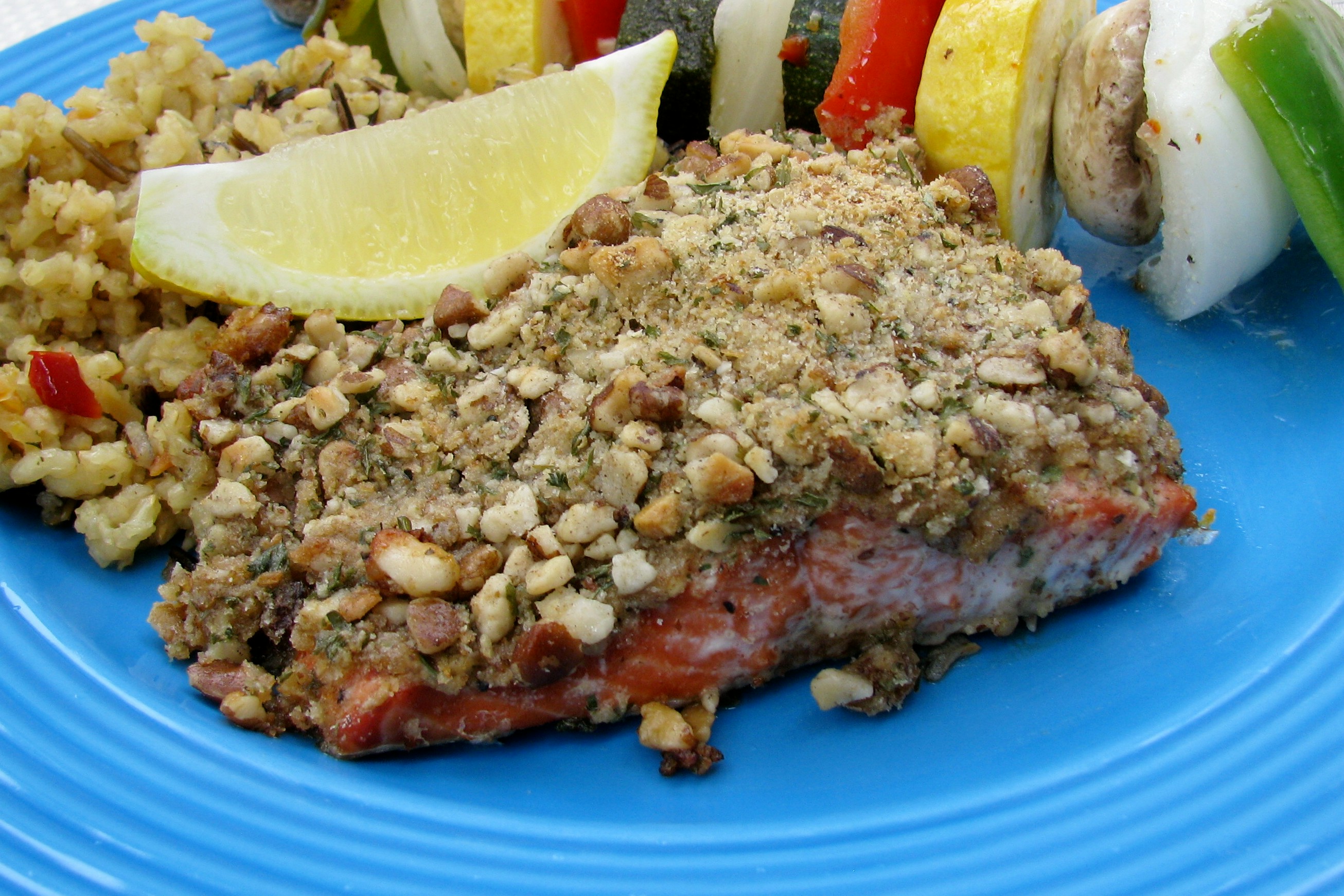 Baklava Salmon (Salmon With Honey, Butter, Walnuts, And Mustard)