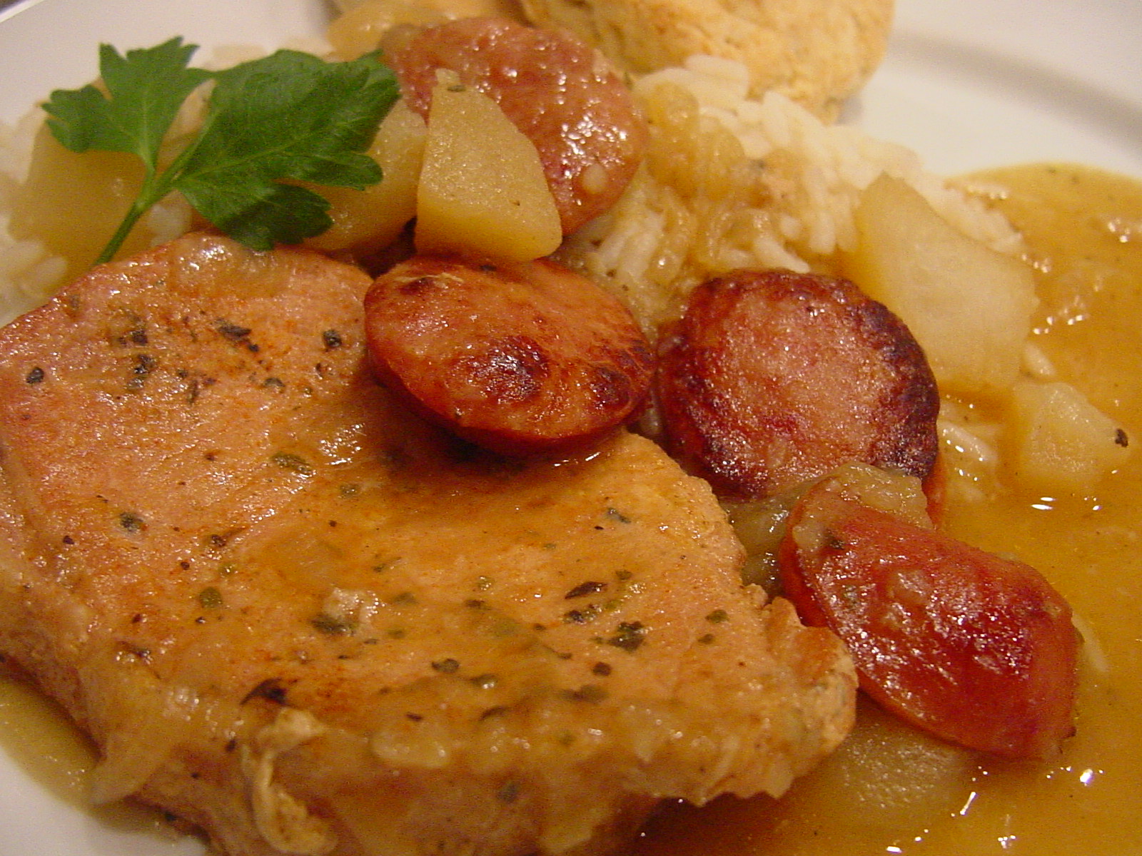 Smothered Pork Chops And Sausage