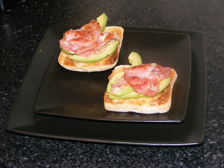 Avocado And Lime With Bacon On Toast