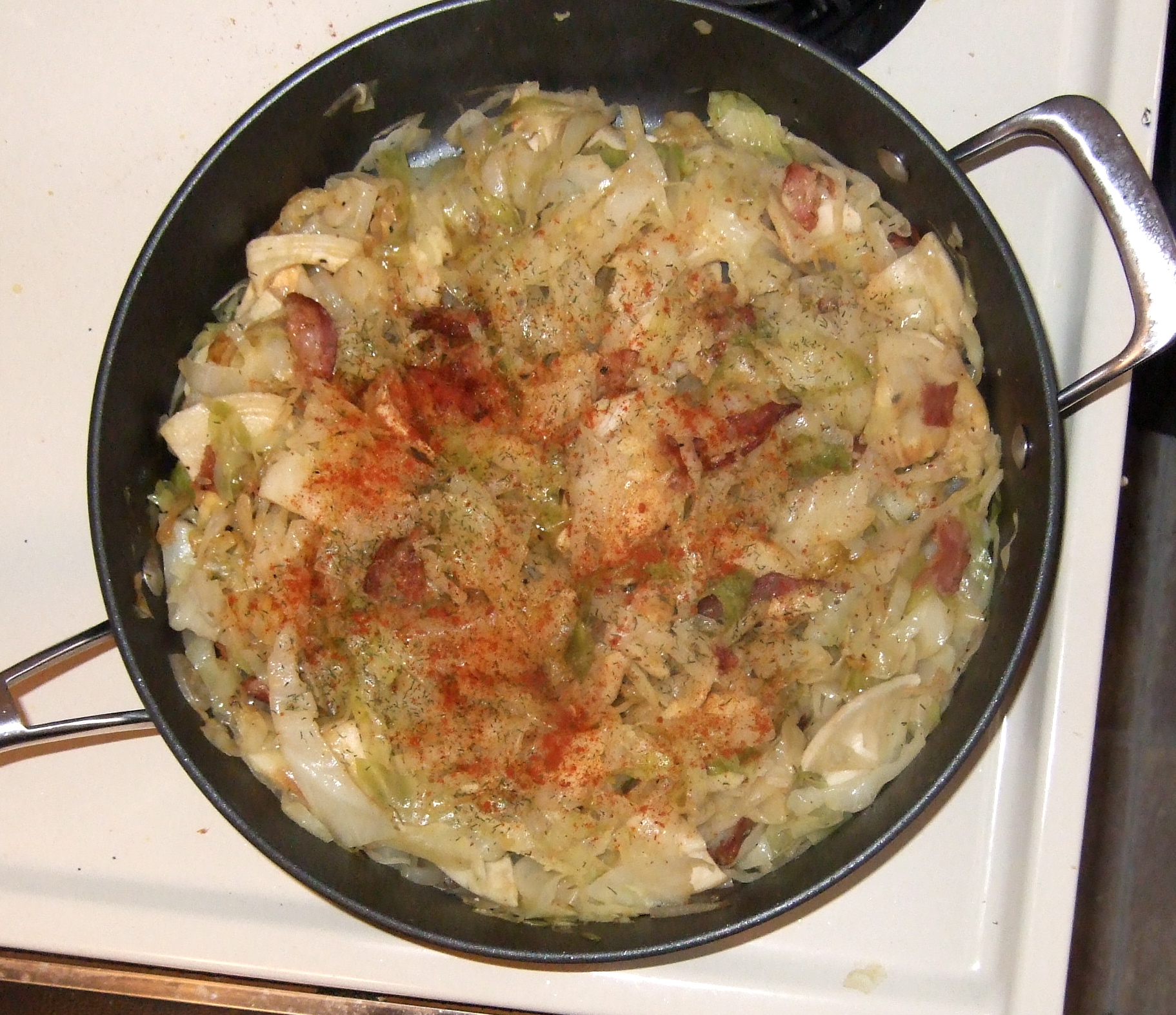 Perogies With Cabbage, Bacon And Onions
