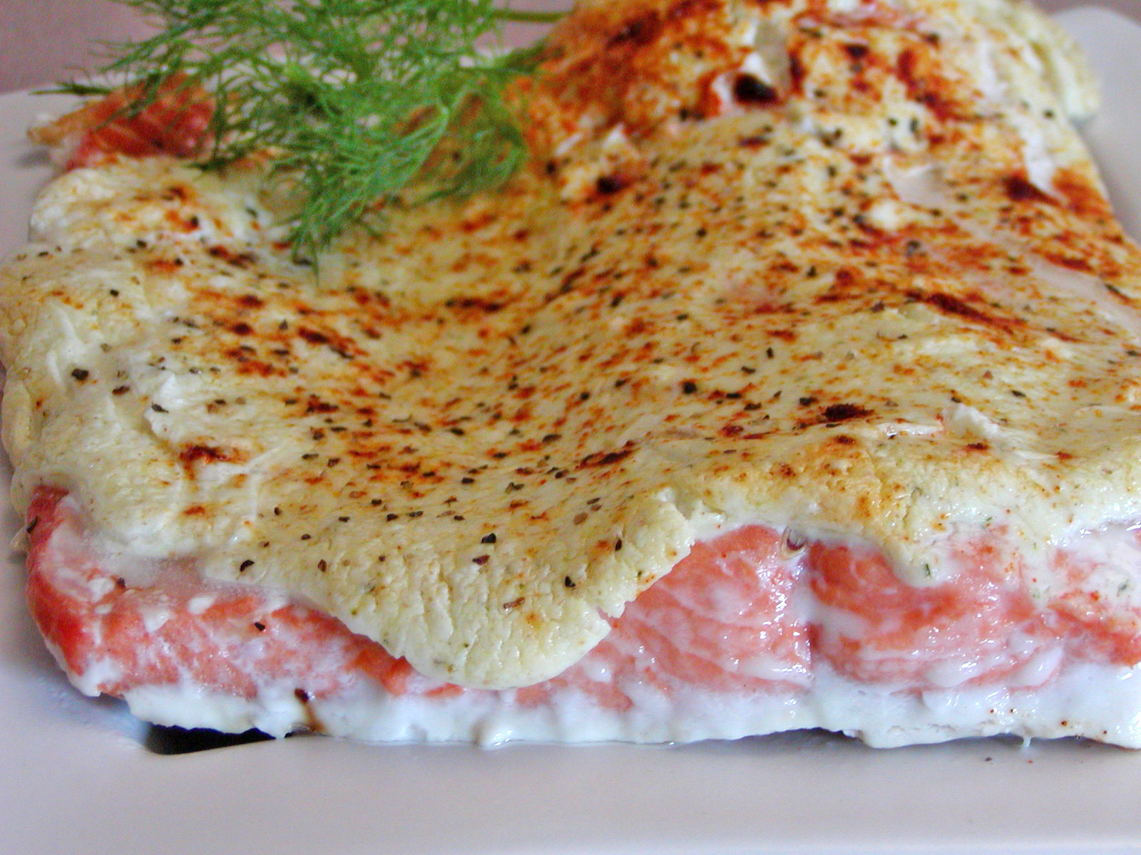 Low Fat Creamy Baked Salmon