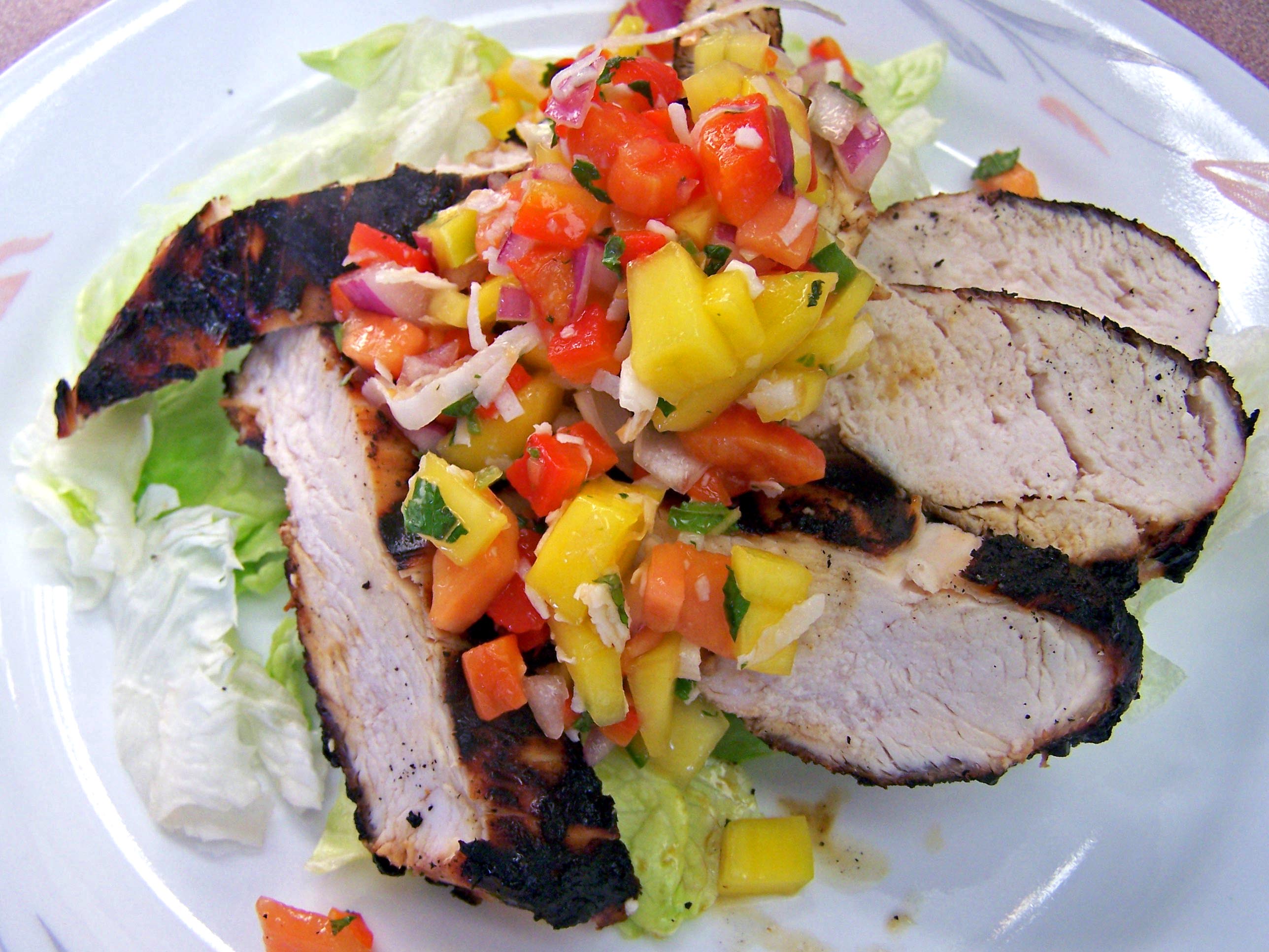 Grilled Lime-Cilantro Chicken With Mango Salsa