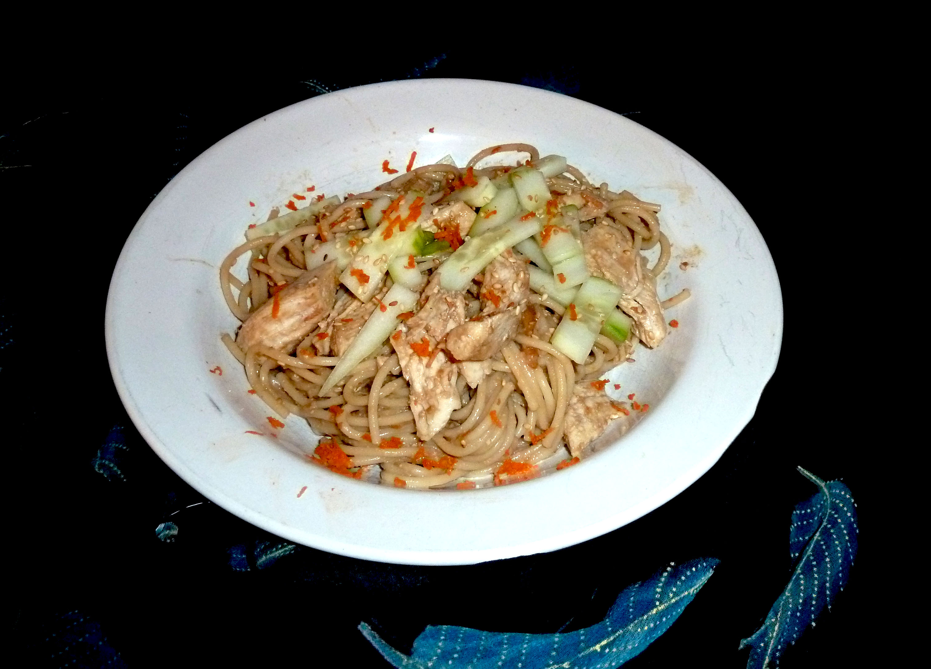 Cold Sesame Noodles With Shredded Chicken