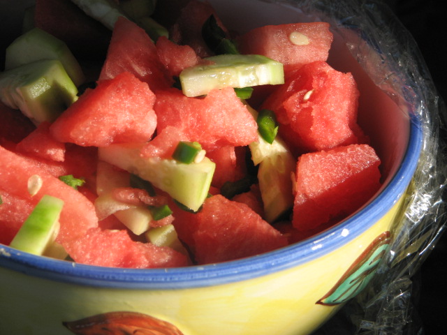 Watermelon And Cucumber Salad