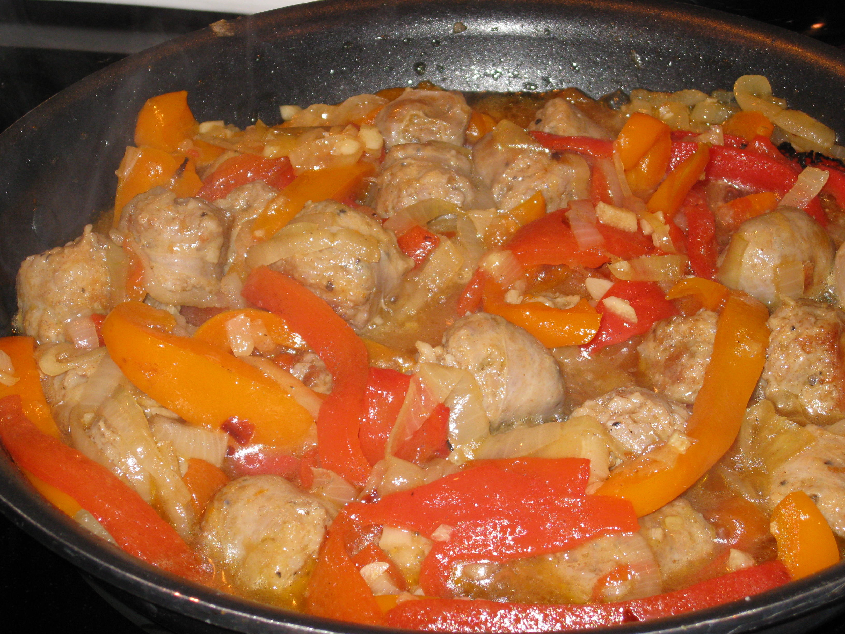 Dads Sausage, Peppers And Onions