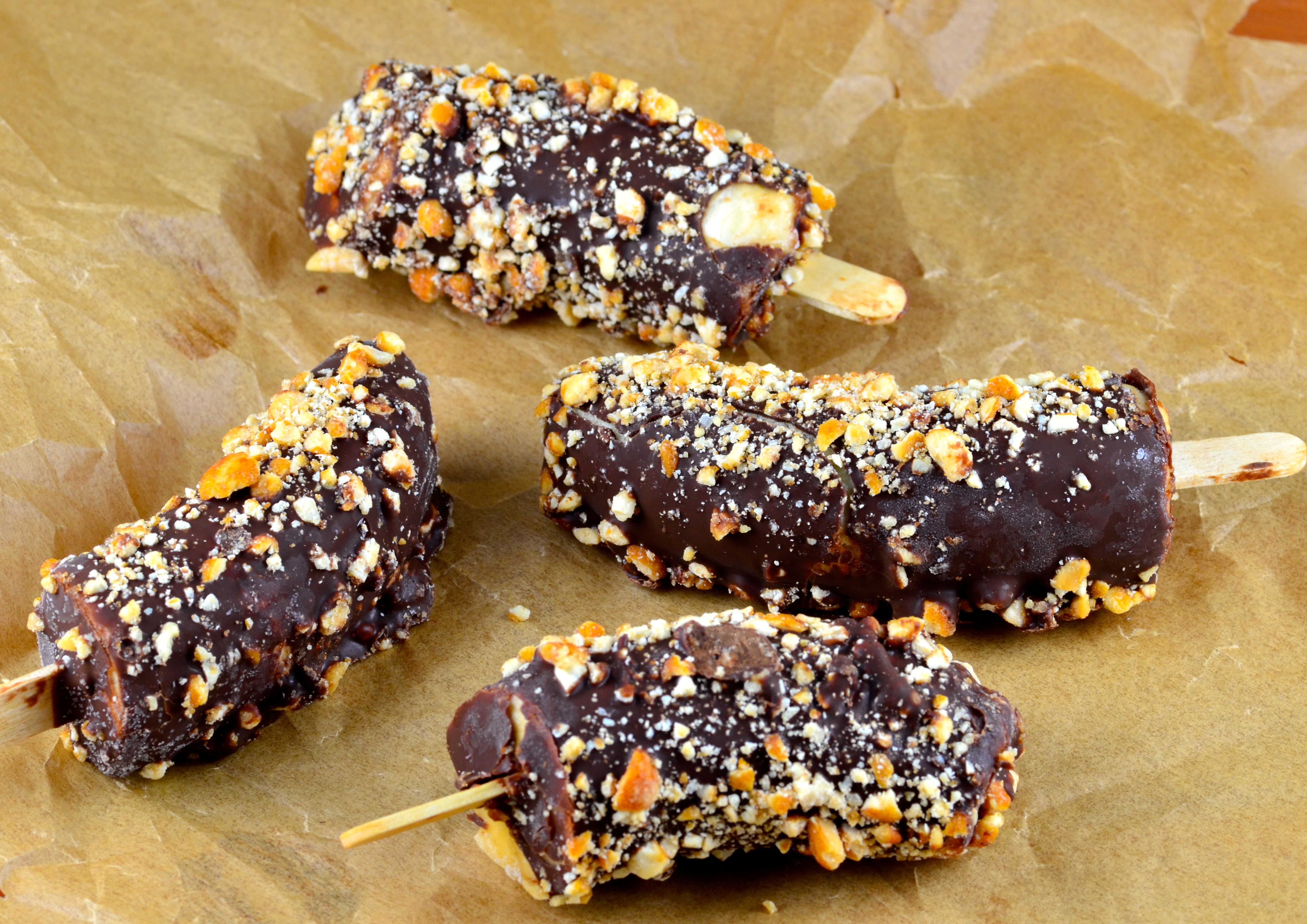 Frozen Banana Popsicles
