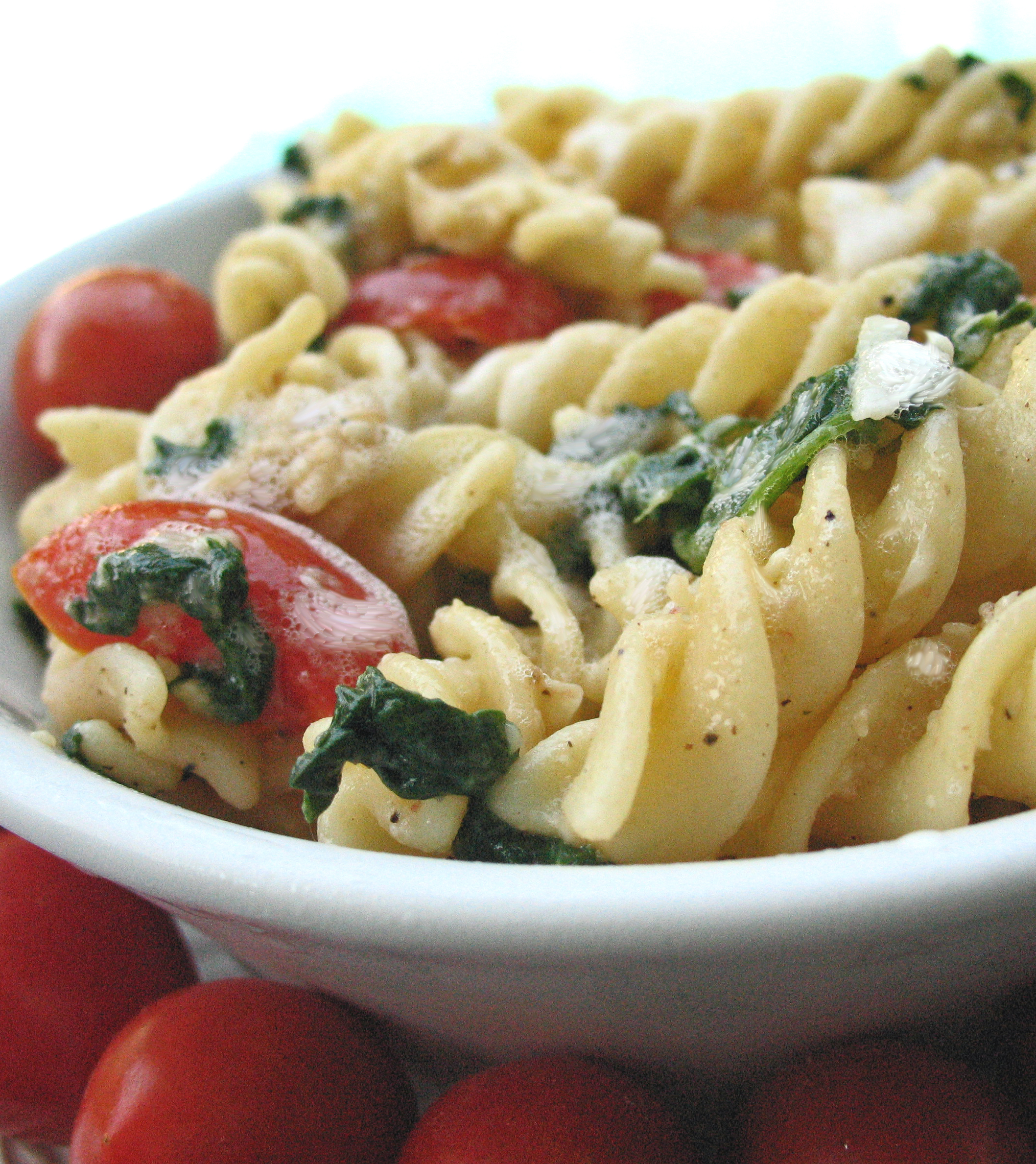 Penne With Spinach And Asiago Cheese