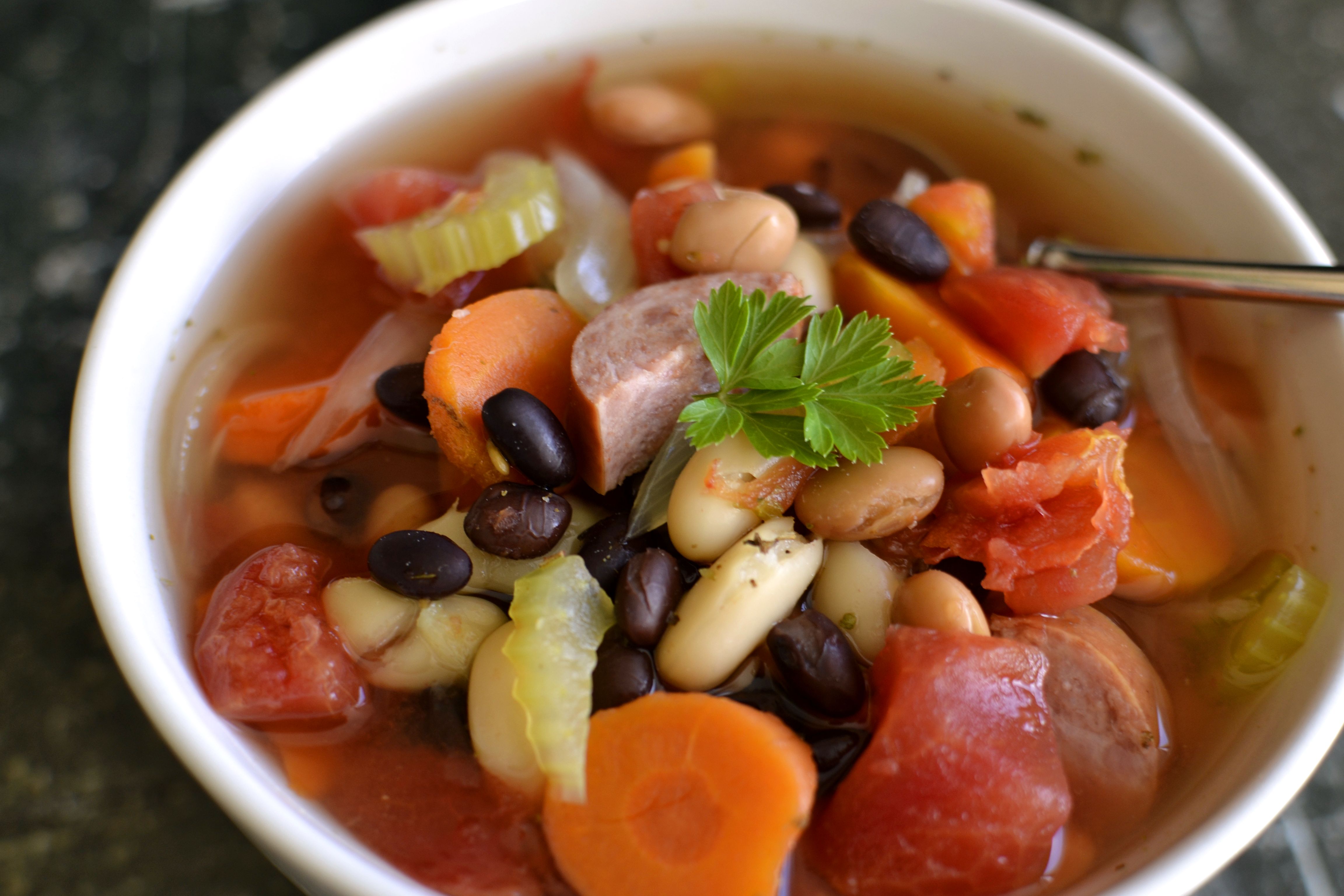 Ww Kielbasa-Bean Slow Cooker Soup