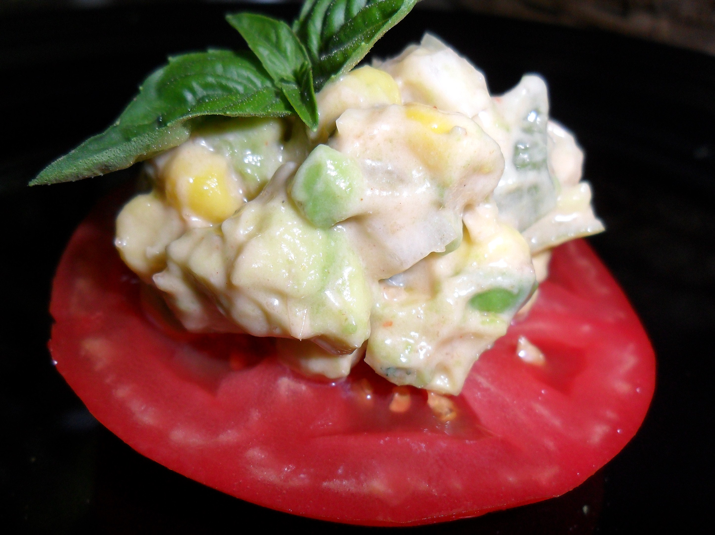 Fiesta Corn Salad Over Tomato