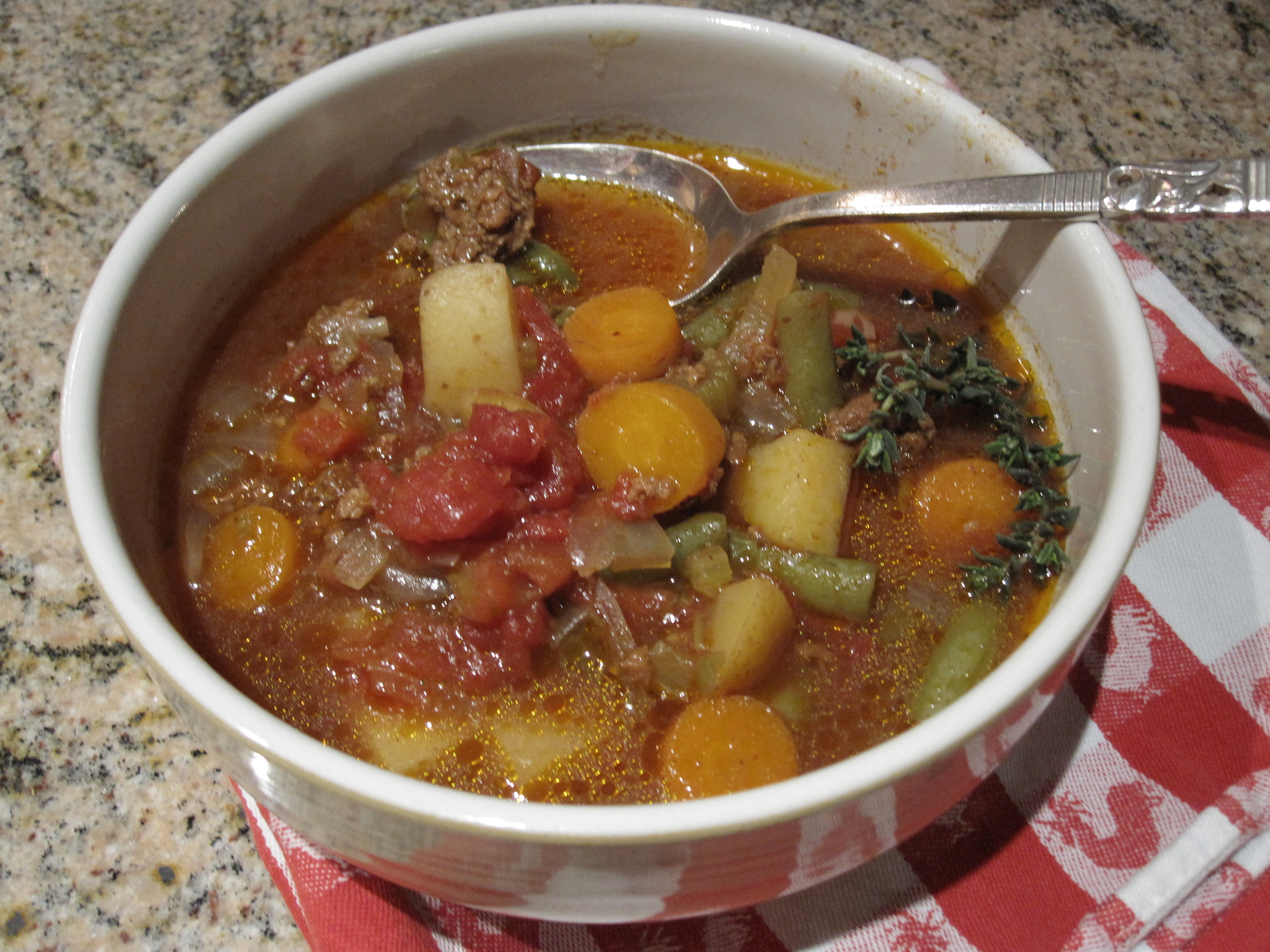 Burger Vegetable Soup(Crock Pot)