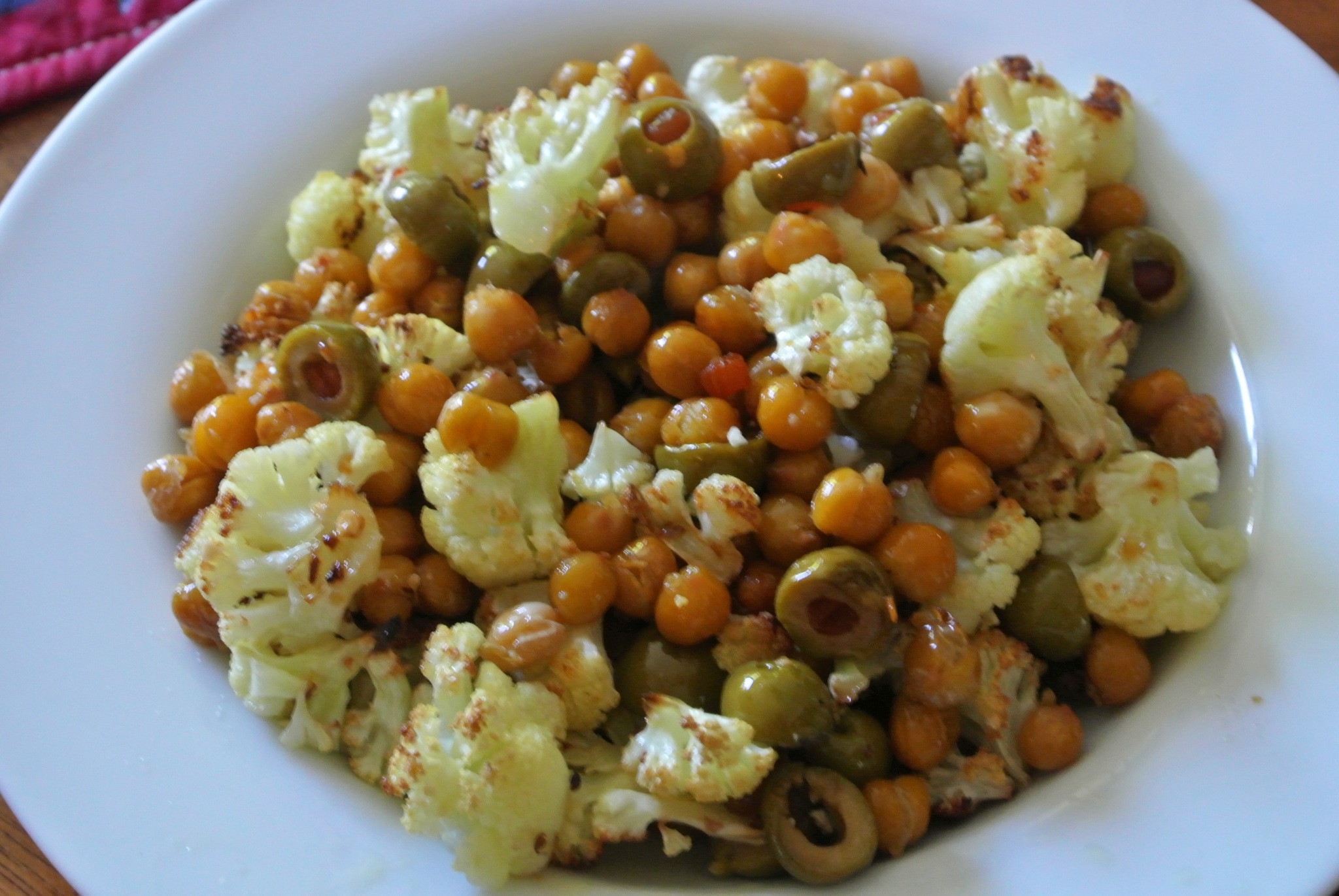 Roasted Cauliflower, Chickpeas, And Olives