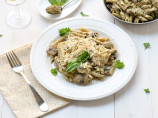 Penne Pasta With Chicken, Mushrooms and Pesto Sauce