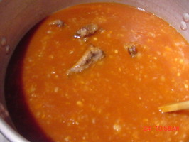 Spaghetti Sauce Made With Pork Neck Bone! Italy 1870-1900!. Photo by Timothy J Higgins Eva Spaghetti Sauce Made With Pork Neck Bone! Italy 1870-1900!. Photo by Timothy J Higgins Eva