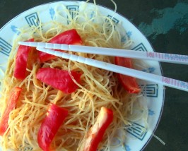 Asian Sesame Noodle Salad With Peanut Dressing (Vegetarian). Photo by Dreamer in Ontario Asian Sesame Noodle Salad With Peanut Dressing (Vegetarian). Photo by Dreamer in Ontario