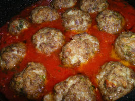Grandma Maroni's Meatballs and Maroni Sauce 100 Year Old Recipe. Photo by Julie B's Hive Grandma Maroni's Meatballs and Maroni Sauce 100 Year Old Recipe. Photo by Julie B's Hive