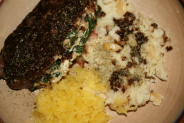 Roasted Garlic Stuffed Steak with Garlic Mashers and Balsamic Cream Sauce(VERY EASY). Photo by Nicklynne :) Roasted Garlic Stuffed Steak with Garlic Mashers and Balsamic Cream Sauce(VERY EASY). Photo by Nicklynne :)