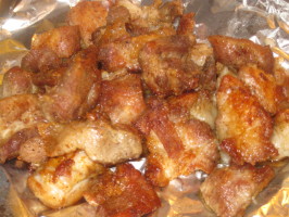 Pan Fried Pork Chicharrones (Central American Style). Photo by Chef Sarita in Austin Texas Pan Fried Pork Chicharrones (Central American Style). Photo by Chef Sarita in Austin Texas