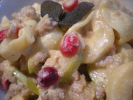 Tortellini With Turkey Sausage in Creamy Butternut Apple Sage. Photo by Mama's Kitchen (Hope) Tortellini With Turkey Sausage in Creamy Butternut Apple Sage. Photo by Mama's Kitchen (Hope)