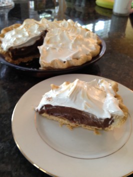 Best Ever Chocolate Pie – With Seven Minute Frosting. Photo by Carol's Mistletoe Kitchen Best Ever Chocolate Pie – With Seven Minute Frosting. Photo by Carol's Mistletoe Kitchen