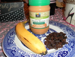 Mister Rogers' Neighborhood Peanut Butter Banana Raisin Snack. Photo by Garden Gate Kate Mister Rogers' Neighborhood Peanut Butter Banana Raisin Snack. Photo by Garden Gate Kate