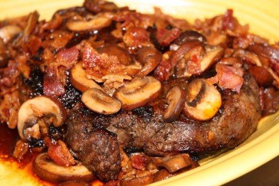 T-Bone Steak With Bacon-Mushroom Sauce Recipe - Genius Kitchen