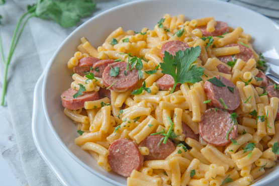 how to make mac n cheese with hotdogs