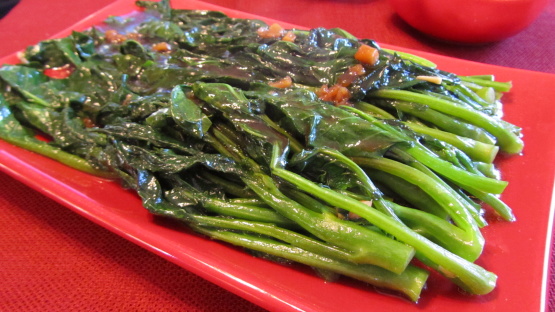 Image result for Chinese food: Blanched Chinese Broccoli With Oyster Sauce - Gai Lan