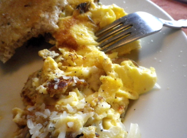Scrambled Eggs With Mushrooms, Onions And Parmesan Cheese Recipe - Food.com