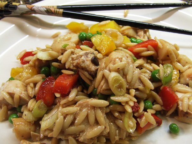 Asian chicken orzo salad Spunk my tits compilation