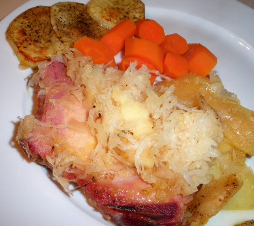 crock pot pork chops sauerkraut and potatoes