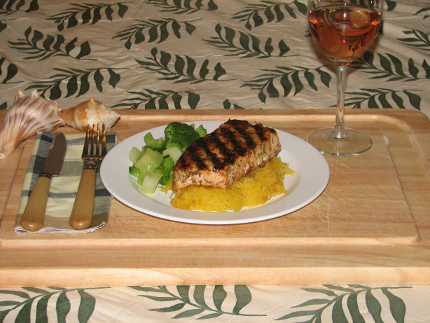 Grilled Blue Marlin Over Spaghetti Squash Recipe - Blue.Food.com