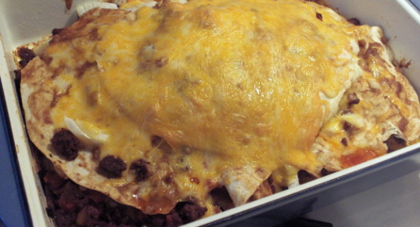 Mexican Layered Ground Beef Enchiladas Recipe - Mexican.Food.com