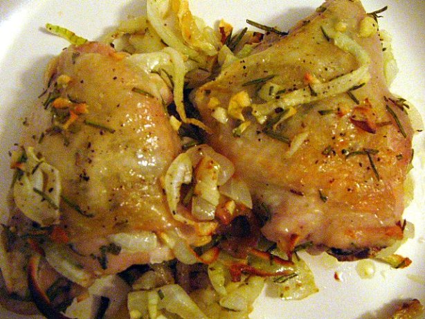 Baked Chicken With Onions Garlic And Rosemary Recipe Food com