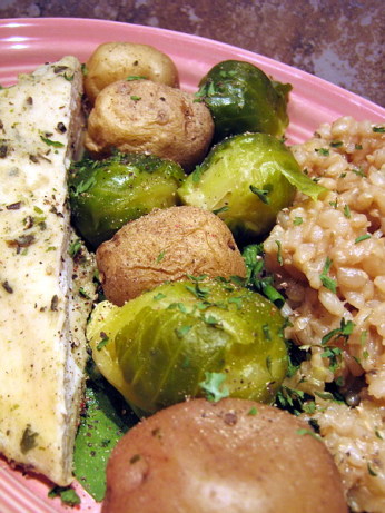 Microwave Steamed New Potatoes And Brussels Sprouts Recipe ...