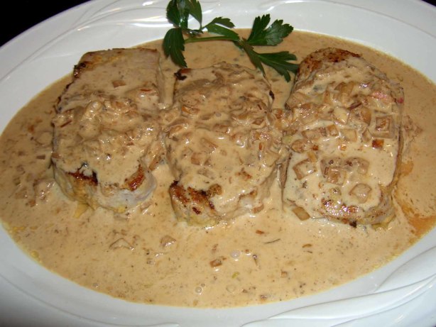 Dijon Pork Loin With Cognac Cream Sauce Recipe - Food.com