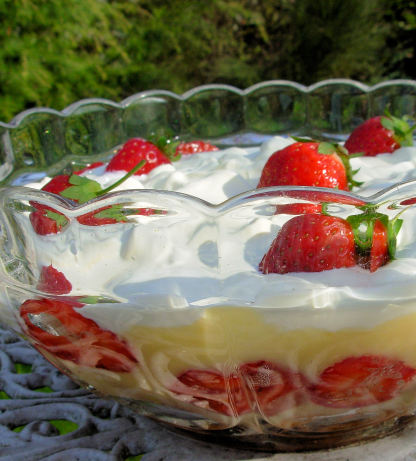A Mere Trifle Strawberries And Clotted Cream Trifle Recipe Food com