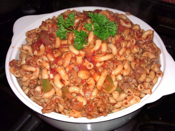 american chop suey recipe with stewed tomatoes