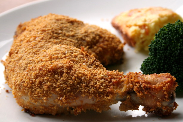 bread crumb chicken thighs in oven
