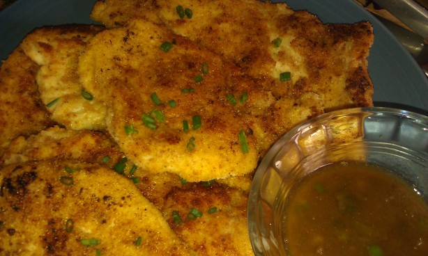 Chicken Schnitzel with Anchovy-Chive Butter Sauce