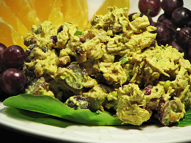 Chicken, Walnut, and Red Grape Salad with Curry Dressing