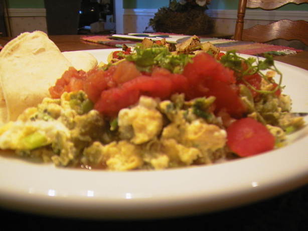 Scrambled Eggs with Poblano Chiles and Cheese