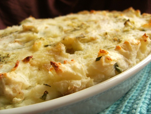 mashed potato cheese chive gratin