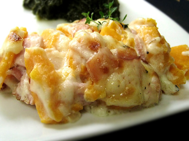Cheesy Ham And Sweet Potato Casserole Recipe