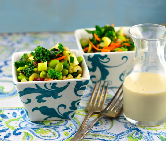 raw kale salad with tahini dressing