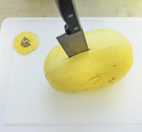 How to Bake Spaghetti Squash - Cut the Squash
