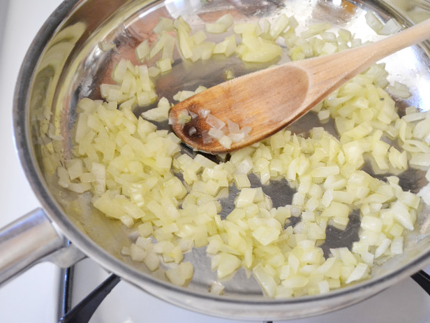 How to Braise Kale - Saute Onion