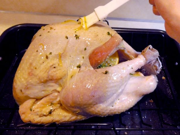 How to Roast a Turkey - Brush & Tie the Turkey